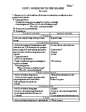 Giáo án Lớp 5 - Tuần 7 đến 10